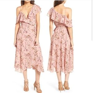 Wayf asymmetrical Jenna Floral Wrap Dress